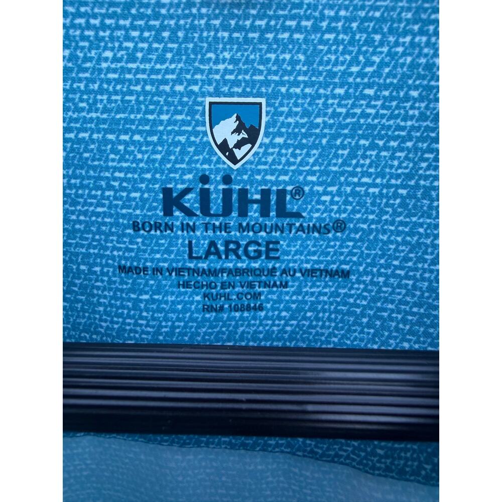 KÜHL Men’s Large Short Sleeve Button Front Shirt Blue Performance Outdoor Casual - Picture 6 of 6